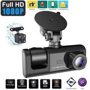 3-Channel HD 1080P Dash Cam, Dual Lens, DVR Video Recorder