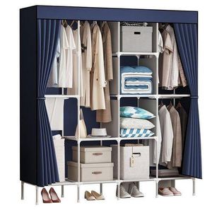 Nouvelle Armoire Penderie en Tissu avec Compartiments 4 battant