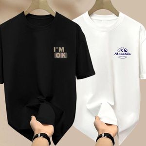 TOUPHY 2 PCS T-shirt tendance à manches courtes, T-shirt col rond en soie glacée à séchage rapide