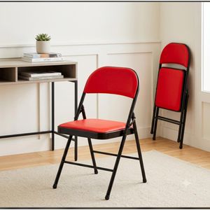Chaise pliante avec siège rembouré et cadre en acier pour la maison, bureau, événements intérieurs et extérieurs 