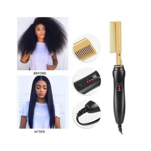 Peigne lisseur chauffant 2 en 1 - Boucle et Lisse