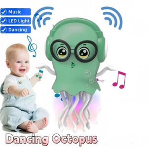 Calamar dansant électrique, jouet électrique pour enfants avec musique et lumières clignotantes(Vert)