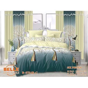 Belle Lot Complet : 2 Draps + 2 Taies + 2 Rideaux – Design Élégant et Confort Assuré