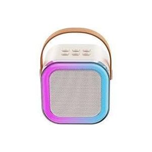  Mini Système Karaoké Bluetooth avec 2 Micros Sans Fil & LED RGB