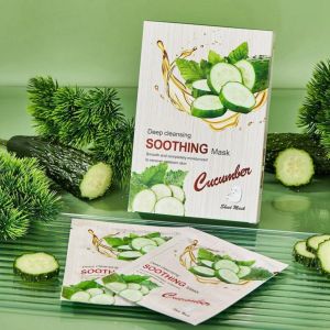 Masque Visage en Tissu au Concombre – Nettoyage Profond & Hydratation