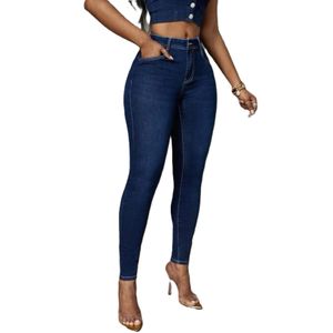 Pantalon Jean Slim Taille Haute – Bleu 