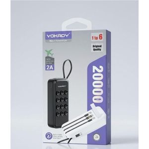 Power Bank PB– 20 000 mAh avec 4 câbles intégrés