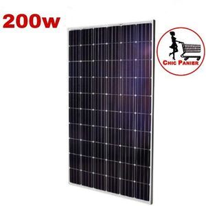 Panneau Solaire 200W De Très Bon Rendement_ noir