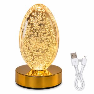 Lampe LED Tactile Rechargeable USB - Veilleuse Design Œuf Cristal - 3 Intensités Lumineuses - Lampe de Chevet Moderne pour Chambre, Salon et Bureau