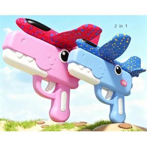 VEOUNDK Jouet Lanceur d'Avion Dinosaure Mignon, Pistolet Catapulte à Avion en Mousse Extérieur pour Enfants, Cadeau d'Anniversaire pour Garçons et Filles