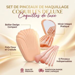 Coffret de 5 pinceaux de maquillage – Compact et pratique à emporter – Indispensable pour les voyages et les sorties