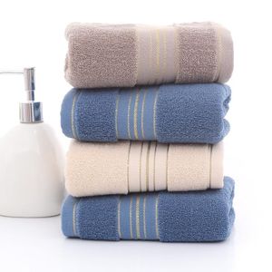 Lot de 4 serviettes de toilette en coton jacquard à fil doré, épaisses, douces et absorbantes