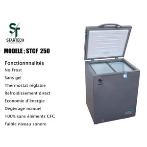 STARTECH Congélateur Horizontal 250L- Gris – Garantie 12 Mois