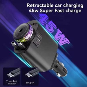 Chargeur de voiture multi-ports et charge rapide 45w avec déodorant de voitures 