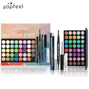 POPFEEL Set de Maquillage pour Yeux, Palette de Fards à Paupières, Sourcils Liner, Mascara, Ombre à Paupières, Boîte de Outils de Maquillage, Cadeaux pour Femmes