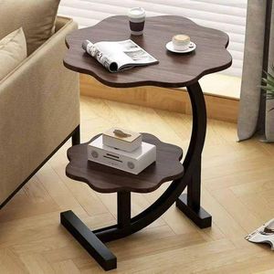 Petite table d'appoint en fer, table de chevet avec étagère de rangement ouverte, salon, chambre, bureau