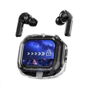 Écouteurs Sans Fil Écran Tactile, Écouteurs Transparents Multicolores, Réduction de Bruit ANC, Son Stéréo HiFi - Noir