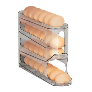 ShebSheb - ShebSheb Porte-œufs à 4 niveaux pour réfrigérateur – Distributeur d'œufs automatique et peu encombrant, capacité de 30 œufs