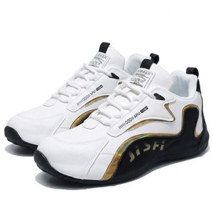 SHJO Baskets Homme Confortable Similicuir Respirant Léger Marche Sport Tennis Mode Sneakers Chaussures - Noir/Blanc