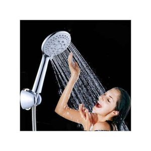 Grand Pommeau De Douche Haute Pression 70% économique En Eau Douchette Chromée 5 Jets Réglables YH