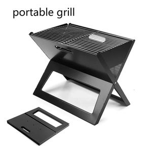 Barbecue pliable portable en acier – Grill charbon de bois