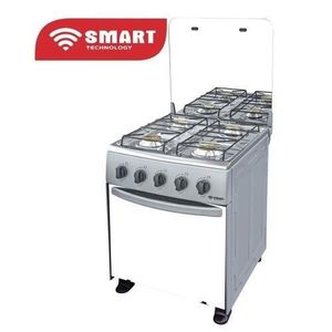 SMART TECHNOLOGY Mini Four Silver Smart 4 Feux Inox (STC-5050PA)-50 X 50 Cm - 6 Mois De Garantie