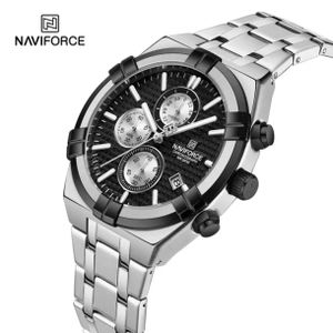 Naviforce Montre Homme De Luxe à Quartz avec Affichage date, en Acier inoxydable, Nouvelle Collection NF8042