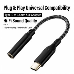 Adaptateur USB-C vers prise casque 3,5 mm, adaptateur Type-C vers 3,5 mm Aux compatible avec iPhone 17 Pro Max/17 Pro, 16/15 Pro Max, 16/15 Pro, Galaxy S22/S21/S20 Ultra/Note 20 et plus (Noir)