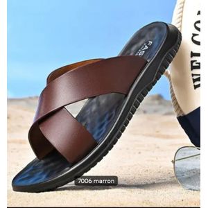 Sandales de plage d'été pour hommes en cuir microfibre, à bout ouvert, antidérapantes, légères, style coréen, tendance, plates