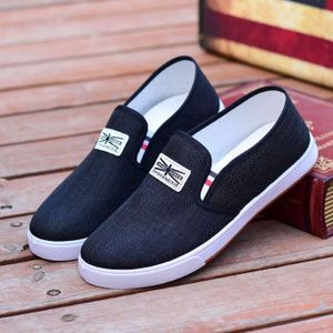 Chaussures en toile pour hommes, baskets basses noires, chaussures décontractées pour hommes