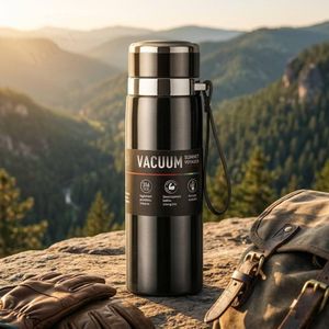 VACUUM Thermos Portable - Gourde en Acier inoxydable - Bouteille d'eau isotherme de 800ML pour garder l'eau froide et chaude