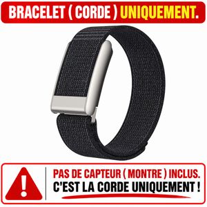 Bracelet en nylon compatible Whoop 5.0 -Noir