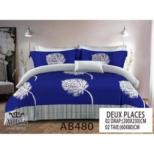 QUALITE ARJUN Lot De 2 Draps + 2 Taies – Design Élégant et Confort Assuré Pour 2 Places