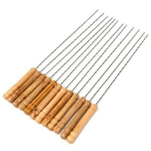 12Pcs Brochettes De Barbecue - Inox