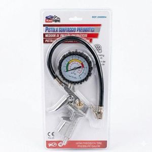 Pistolet de Gonflage Professionnel Kmt Style - Manomètre Haute Précision - Pour Voiture, Moto & Vélo - Embout Rapide & Flexible Renforcé - Réf 2000954