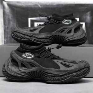 Chaussures de sport décontractées confortables pour hommes, baskets de course noires