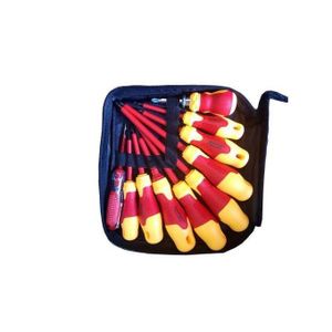 Lot De 10 Tournevis D'Électricien Isolé - Rouge/Jaune