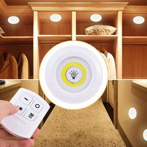 Lampe LED avec télécommande, Ensemble de 3 spots LED ronds conçus pour un éclairage sans fil facile à utiliser.