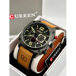 Curren Montre De Sport à Quartz étanche En cuir MARRON
