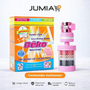 Beko Pack Lessive Machine + Filtre Purificateur d’Eau – Propreté & Eau Plus Saine