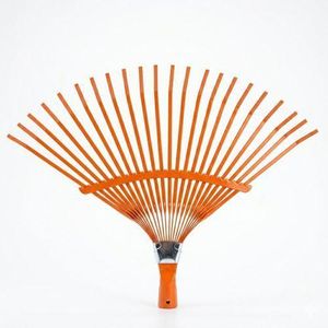Tête de Râteau à Gazon Professionnelle Orange - 22 Dents en Acier Flexible - Largeur de Travail Maximale - Finition Haute Visibilité Anti-Corrosion - Idéal pour Feuilles, Herbe et Entretien de Pelouse