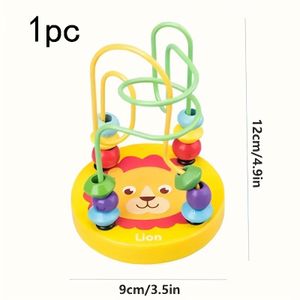 Digabi One Piece of a Vibrant Interactive Wooden Bead Toy - a Learning Game Featuring Music to Enhance Cognitive Abilities, with Assorted Designs And Colors, Perfect for Bird Lovers And Their Pets.