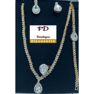 Ensemble Parure Bijoux Or Plaqué Pour Femme