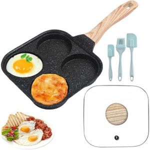 Poêle à frire antiadhésive 4 Trous, Casserole Pour Omelettes, Œufs et Crêpes