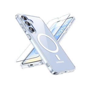 2 Coques Magnétiques MagSafe Compatible Samsung A54 5G Avec 2 Antichocs