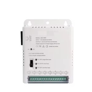Boîtier d’Alimentation CCTV 8 Canaux 96W – 12V/13.5V/15V avec Régulateur de Tension