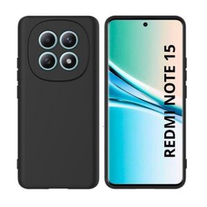Coque En Silicone Redmi Note 15 avec 1 Antichoc 9D - Noir