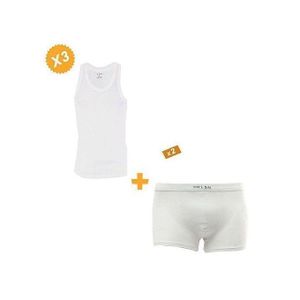 Lot De 2 Chocoto + 3 Débardeurs Homme 100% Coton - Blanc