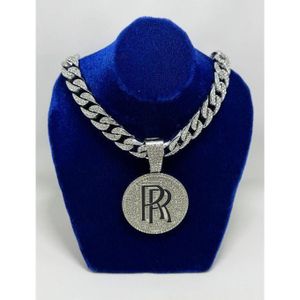 Magnifique Chaîne En Strass Luxueuse Bling Médaillée RR...