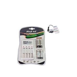 Jiabaoo chargeur de pile + 4 piles rechargeables blanc 